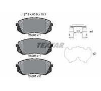 Textar 2520504 Front Axle Disc Brake Pad Set Fits Hyundai Kia