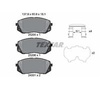 Textar 2520504 Front Axle Disc Brake Pad Set Fits Hyundai Kia