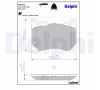 Front Brake Pad Set for Disc Brakes Delphi LP3916 Fits Mercedes-Benz C-Class GLC