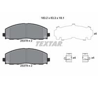 Genuine OE Textar Brake Pads Full Set Of 4 Front With Accessories 2537801