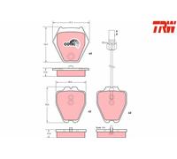 FRONT BRAKE PAD SET GDB1381 TRW I
