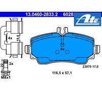 FRONT BRAKE PADS SET 13.0460-2833.2 ATE I