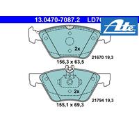 FRONT BRAKE PADS SET 13.0470-7087.2 ATE I