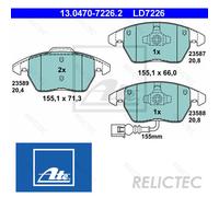 Front Brake Pads Set Audi:A1,TT 8J0698151 8J0698151C