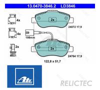 Front Brake Pads Set Fiat Ford:500,500C,KA BS51-2K021-AA 1559697 1778384 1736937