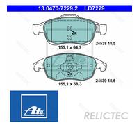 Brake pads 13.0470-7229.2 ATE for CITROËN PEUGEOT DS