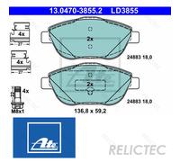 Brake pads 13.0470-3855.2 ATE for CITROËN PEUGEOT DS OPEL