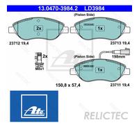 Front Brake Pads Set for Fiat Alfa Romeo Lancia Chrysler:MITO,STILO,DELTA III 3