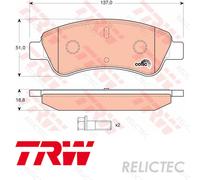 TRW Front Brake Pad Set for Citroen C4 VTi 120 5FW(EP6) 1.6 Jul 2008 to Jul 2011