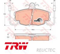 TRW GDB807 Brake pad set
