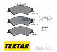 Front Brake Pad Set With Acoustic Wear Warning Fits Ford Ranger TEXTAR 2563201