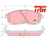 FRONT BRAKE PADS SET GDB1003 TRW I