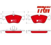 FRONT BRAKE PADS SET GDB1205DTE TRW I