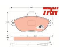 FRONT BRAKE PADS SET GDB1216 TRW I