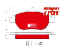 FRONT BRAKE PADS SET GDB1464DTE TRW I