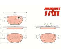 FRONT BRAKE PADS SET GDB1532 TRW I