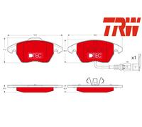 FRONT BRAKE PADS SET GDB1550DTE TRW I