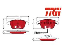 FRONT BRAKE PADS SET GDB1762DTE TRW I