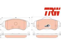 FRONT BRAKE PADS SET GDB1917 TRW I