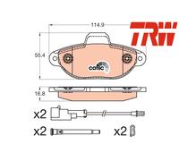 FRONT BRAKE PADS SET GDB2041 TRW I