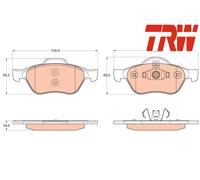 FRONT BRAKE PADS SET GDB2053 TRW I