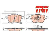 FRONT BRAKE PADS SET GDB2092 TRW I