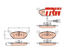 FRONT BRAKE PADS SET GDB2108 TRW I