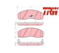 FRONT BRAKE PADS SET GDB3301 TRW I
