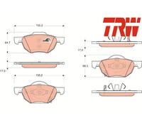 FRONT BRAKE PADS SET GDB3355 TRW I