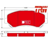 FRONT BRAKE PADS SET GDB3467DTE TRW I
