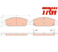 FRONT BRAKE PADS SET GDB4457 TRW I
