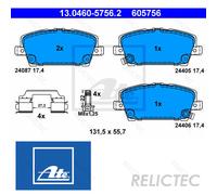 Front Brake Pads Set Honda:CIVIC VIII 8 45022-SMG-E01 45022-SMG-E00