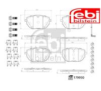 FRONT BRAKE PADS SET LEFT & RIGHT SIDE 179950 FEBI BILSTEIN I