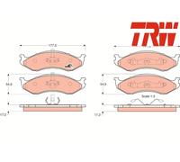 FRONT BRAKE PADS SET LEFT & RIGHT SIDE GDB1153 TRW I