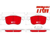 FRONT BRAKE PADS SET LEFT & RIGHT SIDE GDB1388DTE TRW I
