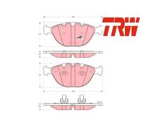 FRONT BRAKE PADS SET LEFT & RIGHT SIDE GDB1529 TRW I
