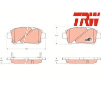 FRONT BRAKE PADS SET LEFT & RIGHT SIDE GDB3242 TRW I