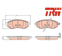 FRONT BRAKE PADS SET LEFT & RIGHT SIDE GDB3634 TRW I