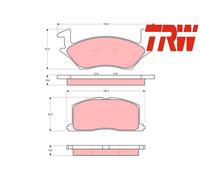 FRONT BRAKE PADS SET LEFT & RIGHT SIDE GDB878 TRW I