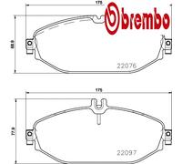 FRONT BRAKE PADS SET LEFT & RIGHT SIDE P 50 124 BREMBO I