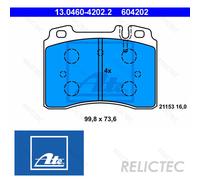 Front Brake Pads Set MB:W124,S124,C124,A124,E,KOMBI 0024203720 0024201920