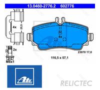 Brake Pad Set, disc brake ATE 13.0460-2776.2 for A-CLASS (W168) 1.6 2001-2004