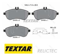 Textar Front Brake Pads fits Mercedes-Benz C-Class C 180 2430602