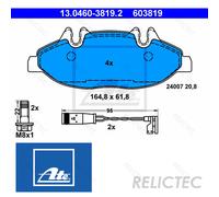 ATE Brake pad set incl. wear warning contact 13.0460-3819.2 Brake pads,Brake pad set, disc brake MERCEDES-BENZ,VIANO (W639),VITO Bus (W639)