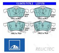 Fits ATE 13.0470-7179.2 Brake Pad Set, disc brake OE REPLACEMENT