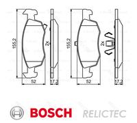 Brake Pads Set fits VAUXHALL CORSA E 1.4 Front 14 to 19 Bosch 95517028 Quality