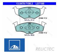 ATE Brake pad set excl. wear warning contact 13.0470-7100.2 Brake pads,Brake pad set, disc brake VW,SKODA,SEAT,POLO (9N_),Lupo (6X1, 6E1),POLO (6N2)