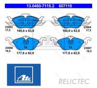 ATE Brake pad set 13.0460-7115.2 without integrated wear warning contact, with acoustic wear warning VAUXHALL: Astra Mk4 CC, Zafira Mk1, Astravan Mk4