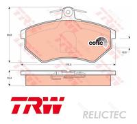 TRW Front Brake Pad Set for Audi 80 ADA 1.6 Litre August 1993 to June 1994