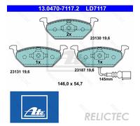 BRAKE PAD SET DISC BRAKE 13.0470-7117.2 FOR VW GOLF/IV/Mk/PLUS/VI/Van/CITY/VAN